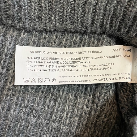 NWT New $262 BIANCOGHIACCIO Colorblock Wool Blend Sweater Size M Made In Italy - Picture 7 of 11